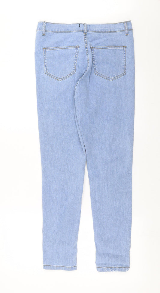 PRETTYLITTLETHING Womens Blue Denim Skinny Jeans Size 12 L28 in