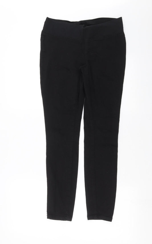 Additional front view of ASOS women’s black denim jegging jeans, size UK 10, 27-inch leg