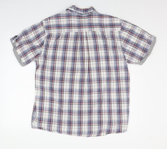 Mens UK Size XL Urban Sprirt Blue Button-Up Short Sleeve Casual Shirt