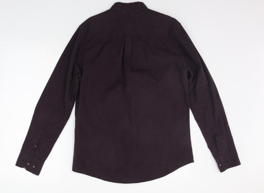 Red Herring Mens Purple Check Button-Up Size S