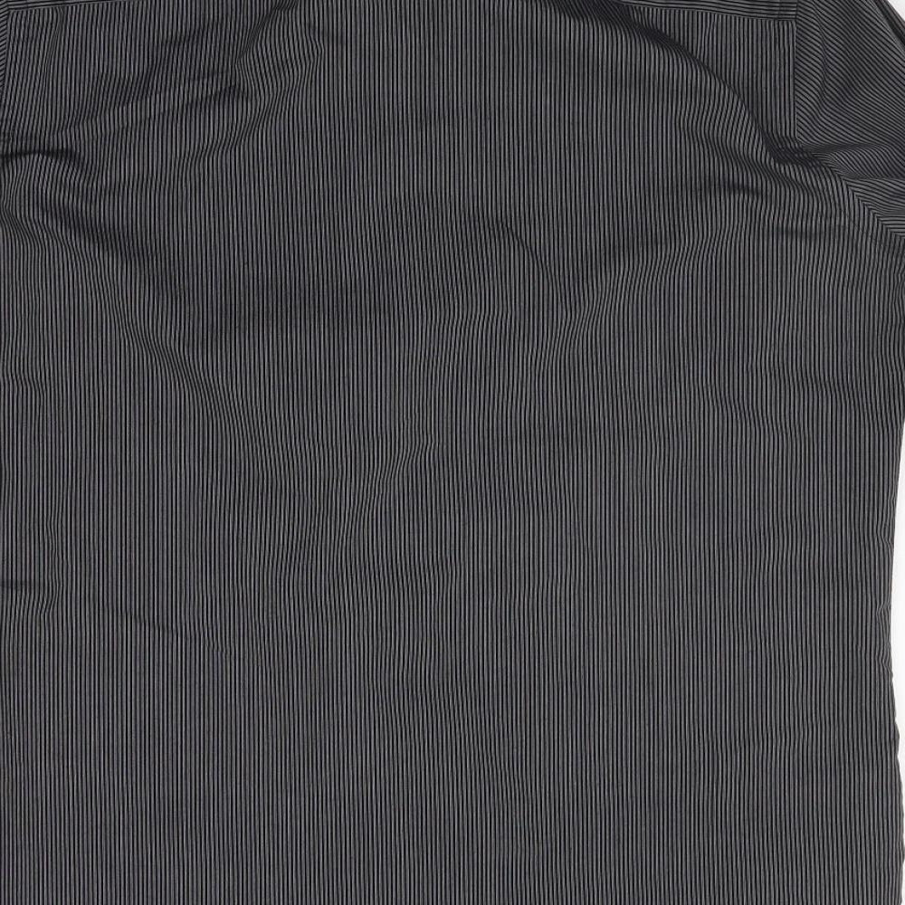 F&F Mens Grey Striped Button-Up Size 15