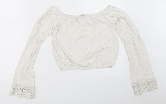 Womens UK Size 6 New Look White Basic T-Shirt