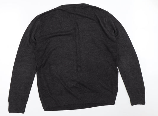 Easy Mens Grey Pullover Jumper Size L