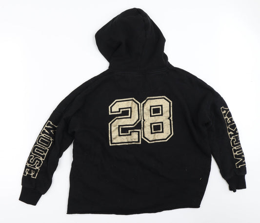 Disney Girls Black Pullover Hoodie Size 12 Years - mickey mouse