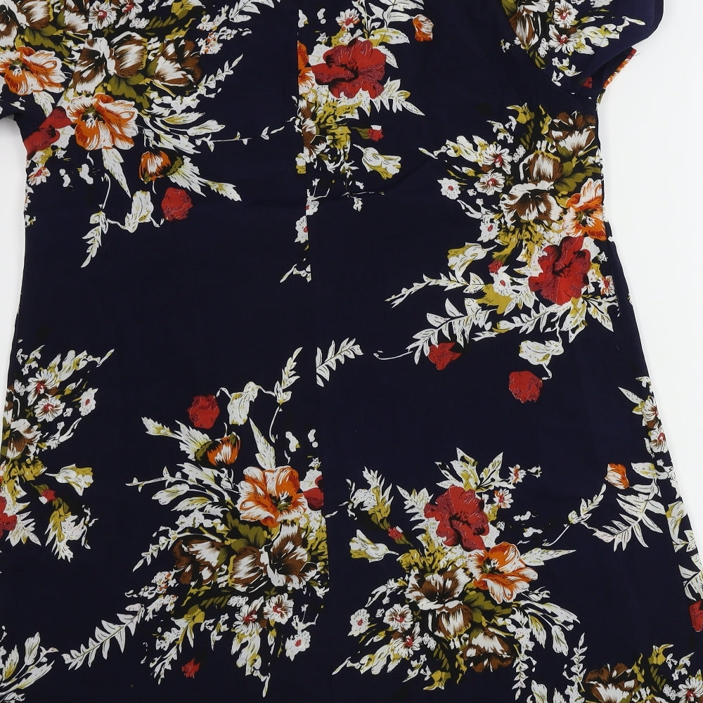 SheIn Womens Blue Floral A-Line Size 10
