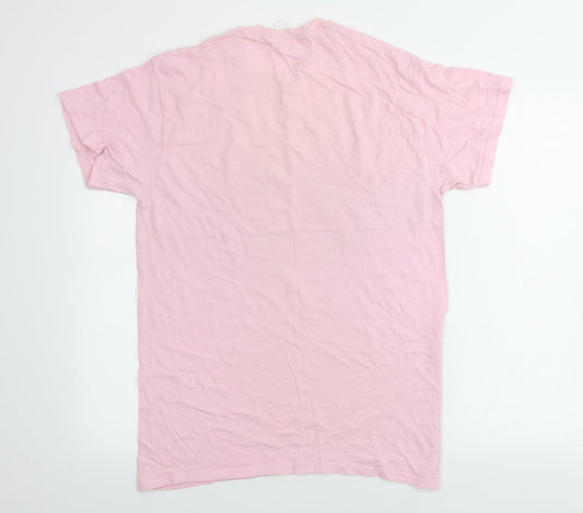 Womens UK Size M Gildan Pink Basic T-Shirt