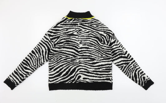 Primark Womens White Animal Print Pullover Jumper Size XS