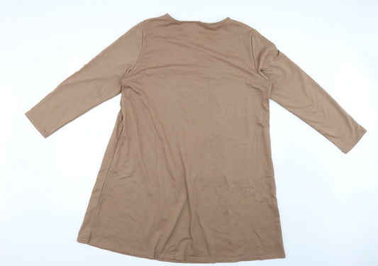 Zanzea Womens Beige Jumper Dress Size 2XL