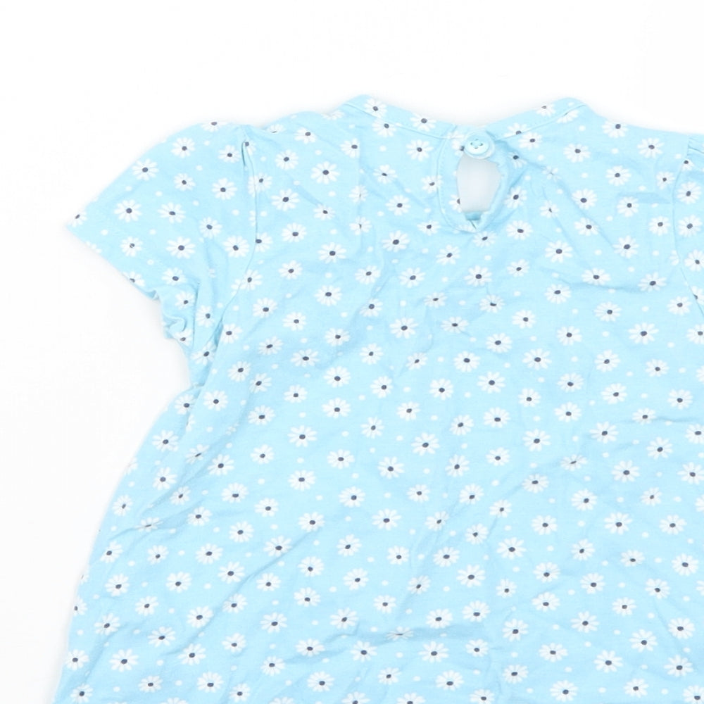 Brand and care label for George Baby Blue Geometric Fit & Flare, size 9-12, Months