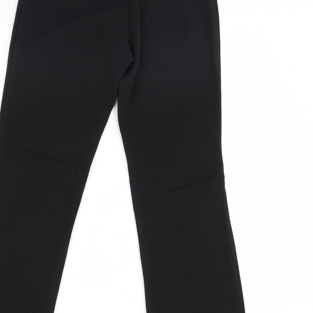 Womens UK Size 10 Preworn Regular Fit Black Trousers