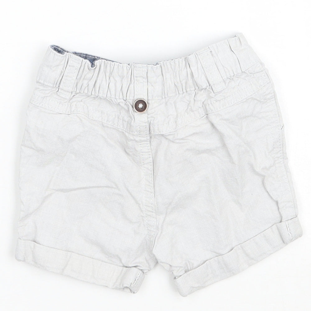 Brand and care label for F&F Baby Grey Cropped Trousers, size 3-6, Months