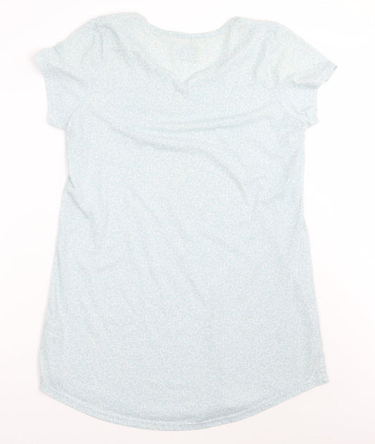 Matalan Womens Blue Geometric A-Line Size M