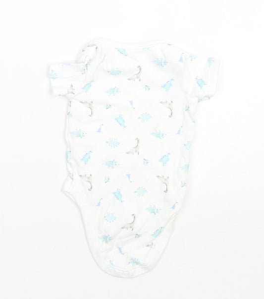 George Baby White Animal Print Babygrow One-Piece Size 3-6 Months