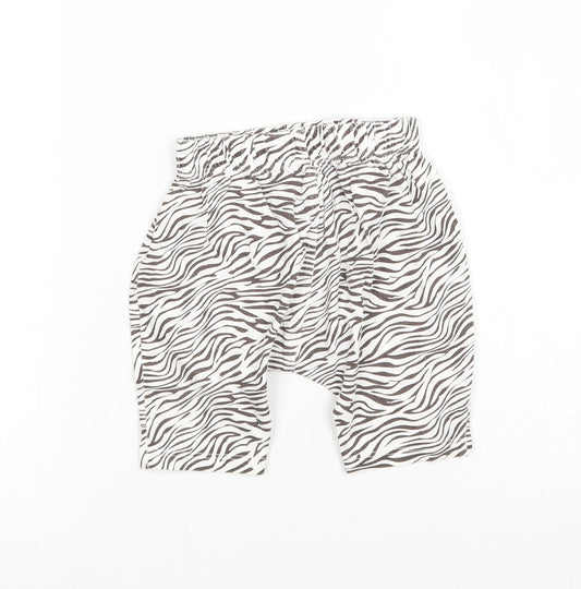 Matalan Girls White Animal Print Sweatpants Trousers Size 9-12 Months