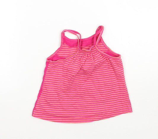 Matalan Girls Pink Floral Basic Tank Size 9-12 Months