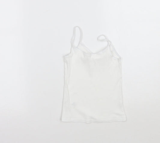 Marks and Spencer Girls White Basic Tank Size 3-4 Years
