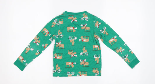 TU Girls Green Top Pyjama Top Size 5-6 Years - Xmas Pyjama