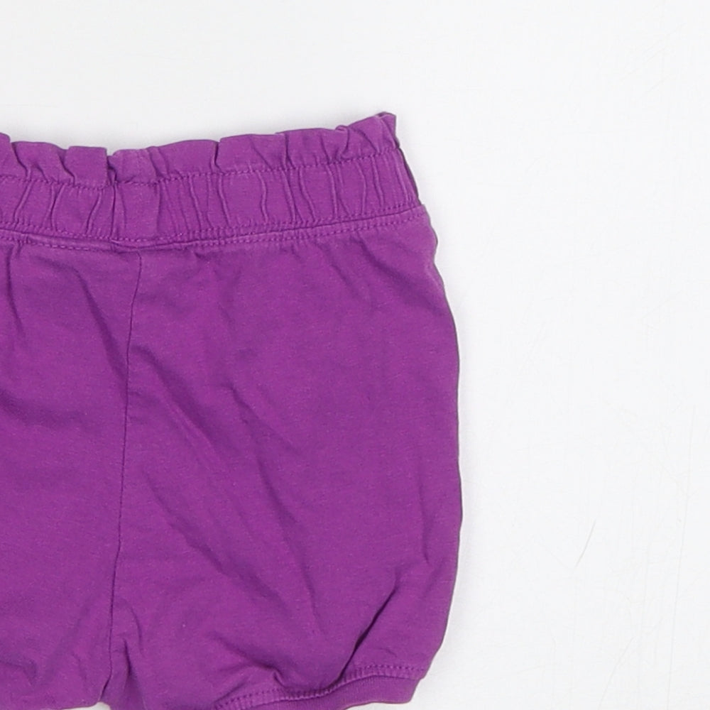 Brand and care label for H&M Baby Purple Cropped Trousers, size 3-6, Months