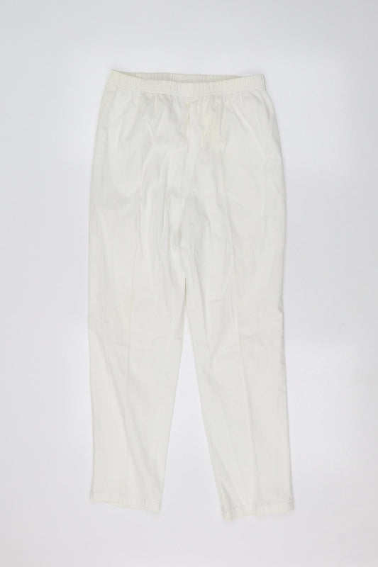 Simply Be Womens White Trousers Size 12 L25 in