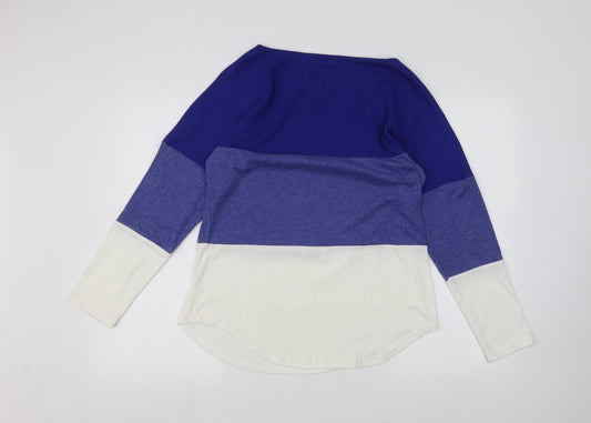 Yidarton Womens Blue Striped Pullover Jumper Size M