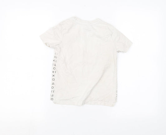 Fashion Boys White Basic T-Shirt Size 6-7 Years - PlayStation