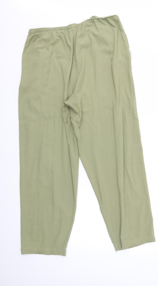 Casual Wear Womens Green Trousers Size 14 L27 in