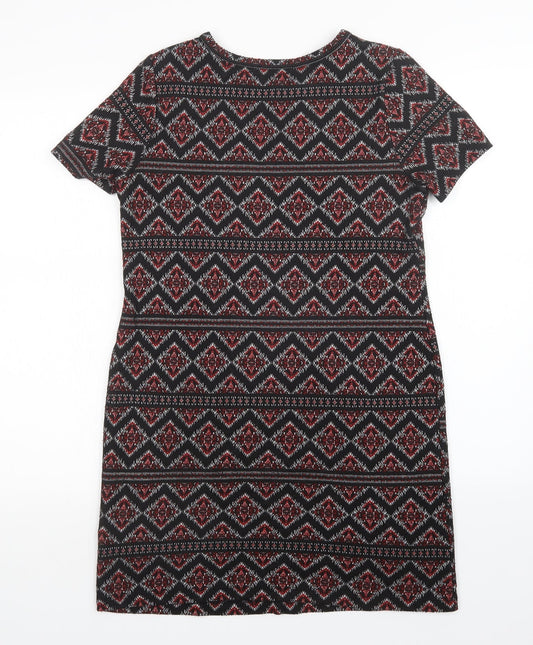 New Look Womens Multicoloured Argyle/Diamond Sheath Size 10