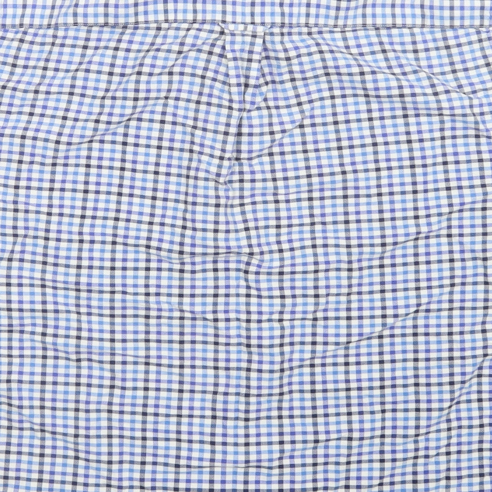 Mens UK Size L M&S Blue Button-Up Short Sleeve Casual Shirt