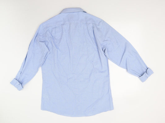 Primark Mens Blue Check Button-Up Size 16