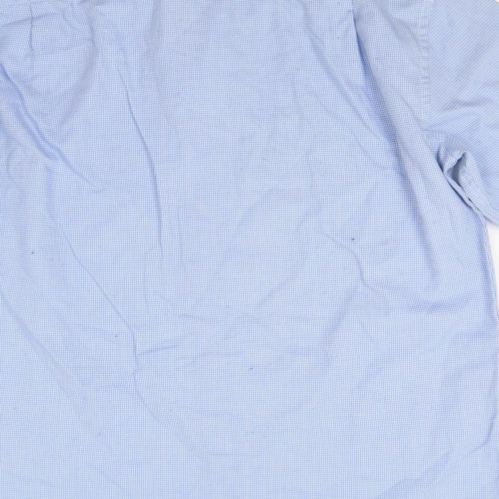 Primark Mens Blue Check Button-Up Size 16