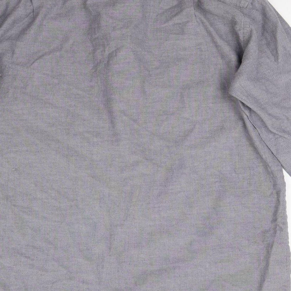 Russell Collection Mens Grey Button-Up Size 15.5