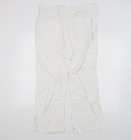 Parallel Womens White Trousers Size 14 L26 in