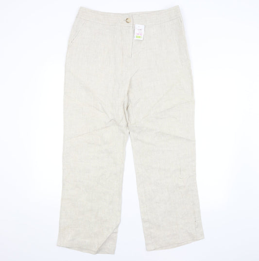 Womens UK Size 14 CC Regular Fit Beige Trousers