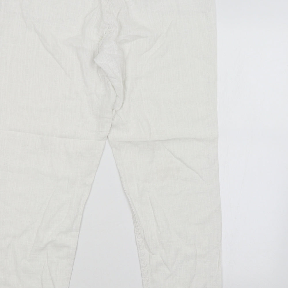 Womens UK Size 14 NEXT Regular Fit Chino White Trousers
