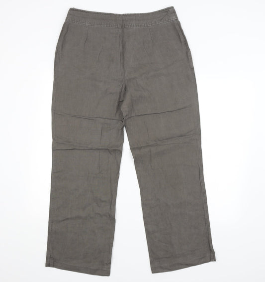 Prima Q Womens Grey Trousers Size 14 L28 in