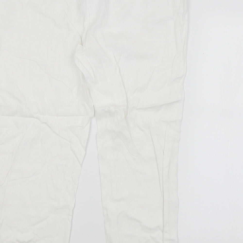 Womens UK Size 18 M&S Regular Fit White Trousers
