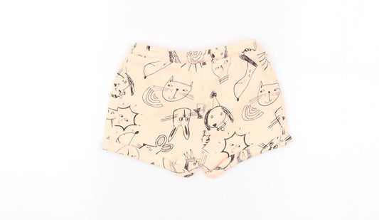 NEXT Girls Orange Animal Print Cropped Leggings Size 12-18 Months