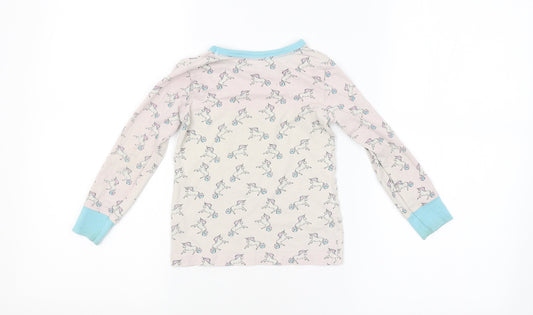 LILY & DAN Girls Multicoloured Animal Print Pyjama Top Size 3-4 Years