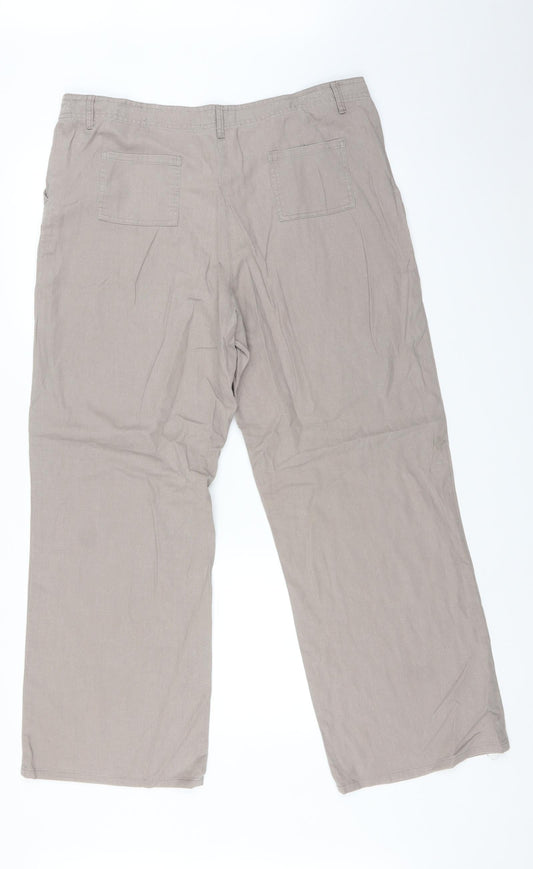 Mia Moda Womens Beige Trousers Size 18 L30 in