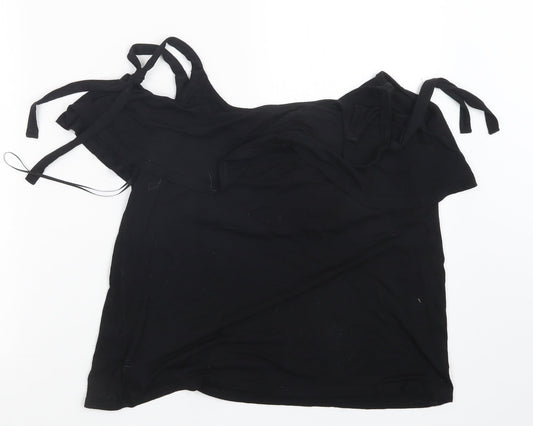 George Womens Black Basic T-Shirt Size 10
