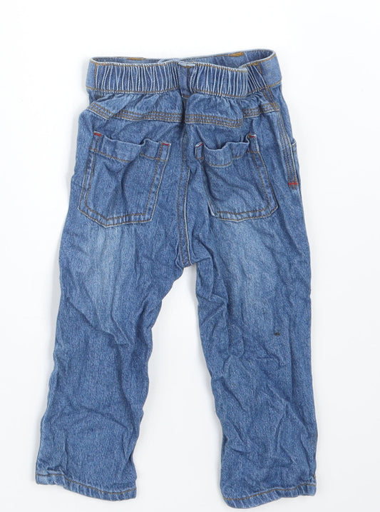 Nutmeg Boys Blue Denim Cargo Jeans Size 9-12 Months