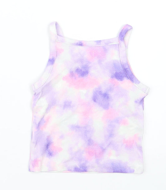 NEXT Girls Purple Geometric Basic T-Shirt Size 3 Years