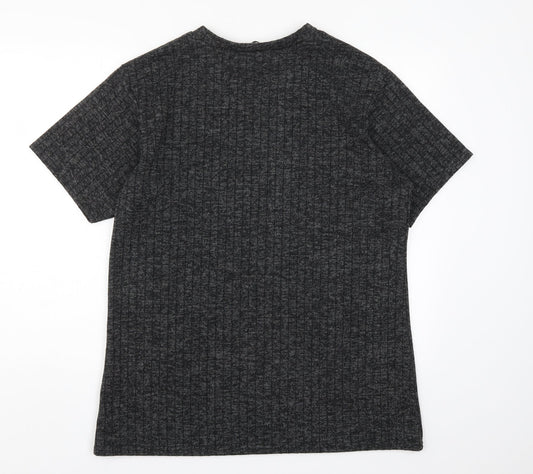 Womens UK Size S Stylewise Grey Basic T-Shirt
