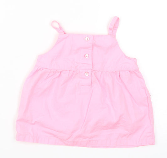 George Girls Pink Floral Basic Tank Size 9-12 Months