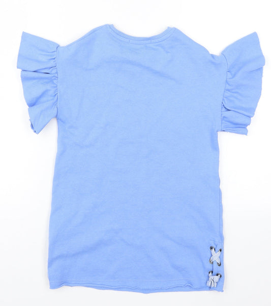 Preworn Girls Blue Pullover Sweatshirt Size 5-6 Years