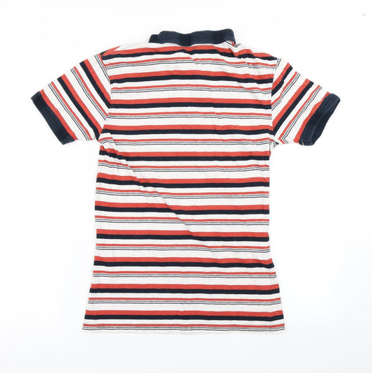 Cedar Wood State Mens Red Striped Polo Size XS