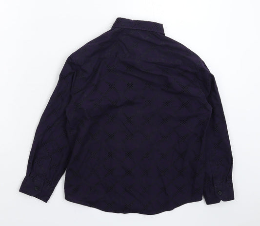 Cherokee Boys Purple Check Basic Button-Up Size 8-9 Years