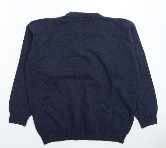Peter Gribby Mens Blue Knit Pullover Jumper Size L