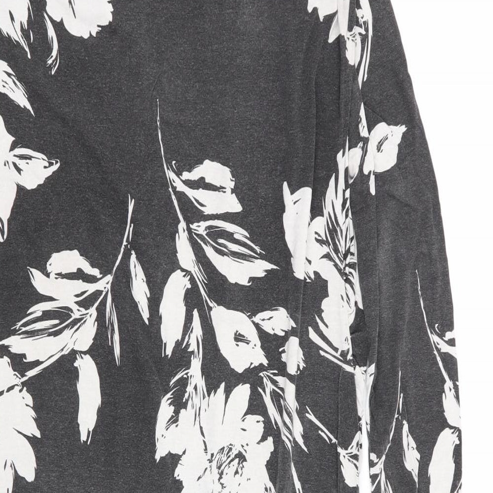 Boohoo Womens Grey Floral A-Line Size 14