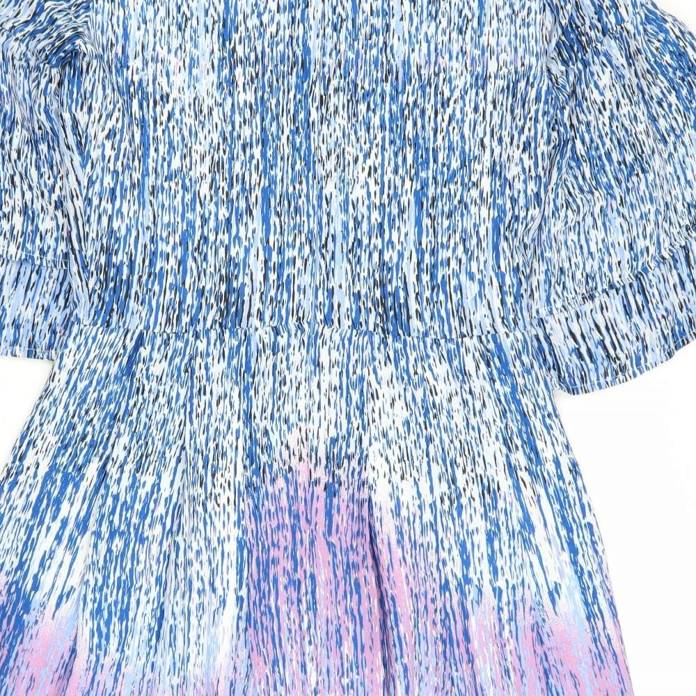 TU Womens Multicoloured Geometric Fit & Flare Size 8